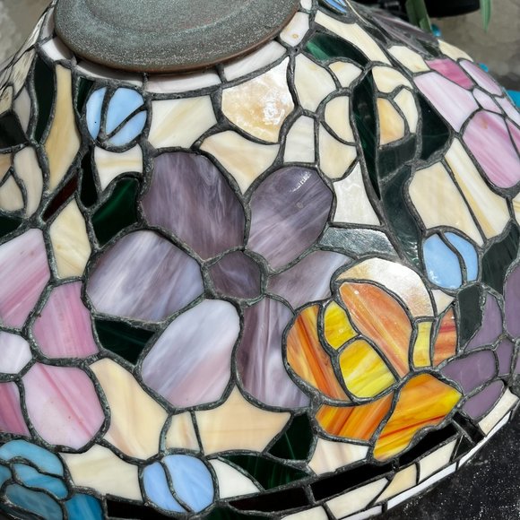 Tiffany style Stained Glass Lamp shade Peony flowers - Picture 7 of 8